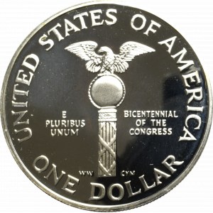 USA, Dollar 1989 - 200 lat Kongresu