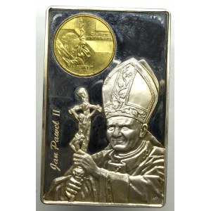 III RP, Sztabka z papieżem Janem Pawłem - 5 uncji srebra