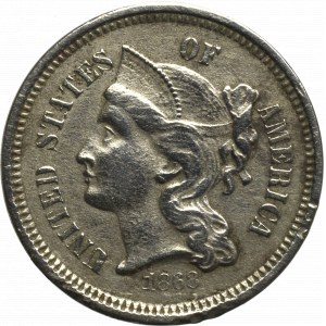 USA, 3 centy 1868