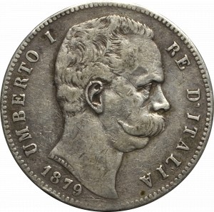Italy, 5 lira 1879