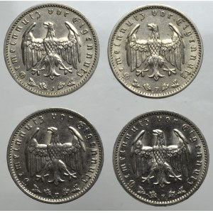 Germany, III Reich, Lot of 1 reichsmark 1934-38