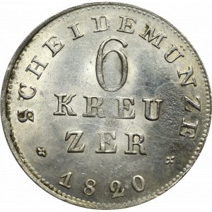 Niemcy, Hesja, 6 krajcarów 1820