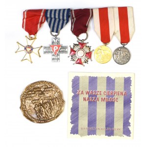 PRL, Zestaw odznaczeń i medal po więźniu obozu koncentracyjnego