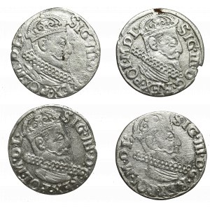 Sigismund III, Lot of 3 groschen 1622, Cracow