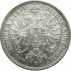 Austria-Hungary, Franz Joseph I, 1 florin 1891