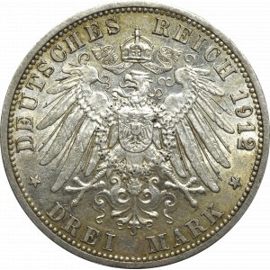 Germany, Preussen, 3 mark 1912