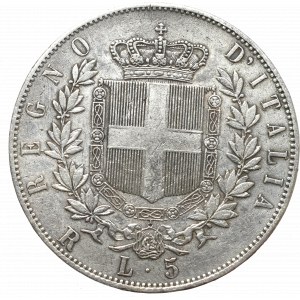 Włochy, 5 lirów 1876