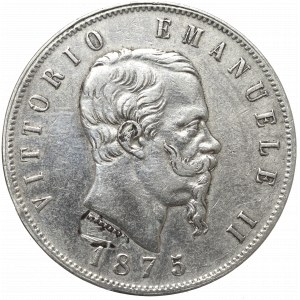 Italy, 5 lira 1875