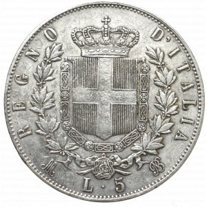 Italy, 5 lira 1875