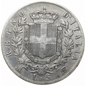 Włochy, 5 lirów 1873