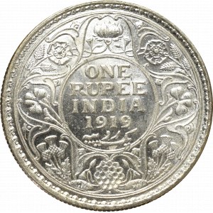 British India, 1 rupee 1919