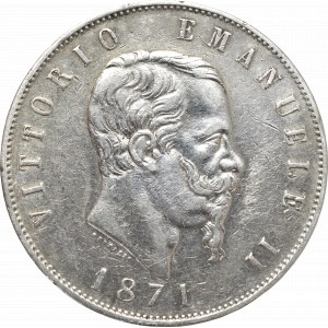Italy, 5 lira 1871