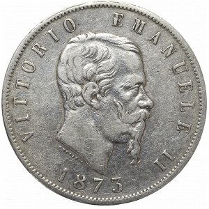 Włochy, 5 lirów 1873