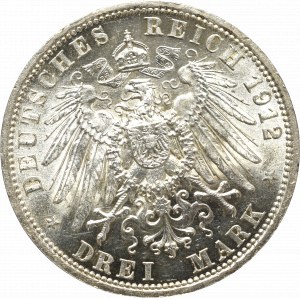 Germany, Preussen, 3 mark 1912