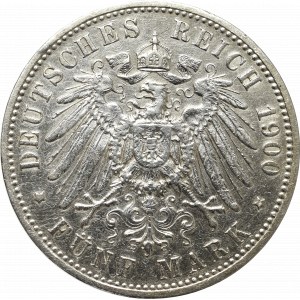 Germany, Wirtemberg, 5 mark 1900