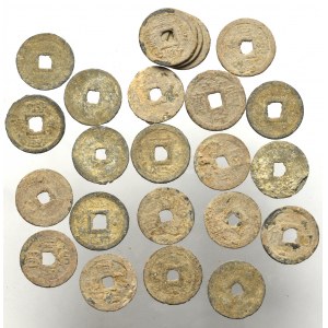 Wietnam, Minh Mang i Gia Long, zestaw 23 monet keszowych