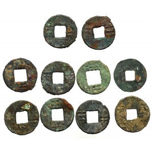 Chiny, Dynastia Han, Ban Linag, Zestaw 10 monet keszowych