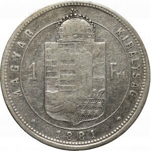 Hungary, Franz Joseph, 1 forint 1881, Kremnitz