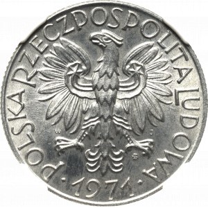 PRL, 5 złotych 1971 Rybak - NGC MS64