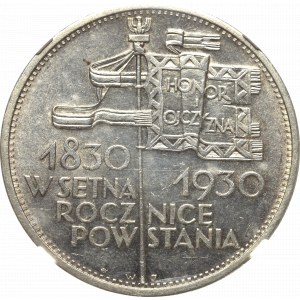 II Republic of Poland, 5 zloty 1930 November Uprising - NGC MS62