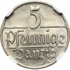 Free City of Danzig, 5 pfennig 1923 - NGC MS63