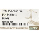 II Republic of Poland, 10 zloty 1933 Sobieski - NGC MS61