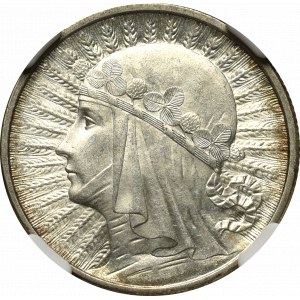 II Rzeczpospolita, 2 złote 1932, Głowa kobiety - okazowe! NGC MS65