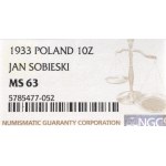 II Republic of Poland, 10 zloty 1933 Sobieski - NGC MS63