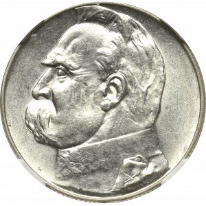 II Rzeczpospolita, 5 złotych 1938 Piłsudski - NGC MS62