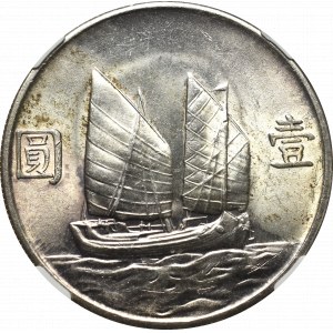 Chiny, 1 dolar 1934, Sun Yat-sen - NGC MS62