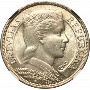 Łotwa, 5 łatów 1929 - NGC MS64