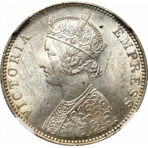 British India, 1 rupee 1901, Mumbay - NGC UNC Details