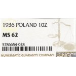 II Republic of Poland, 10 zloty 1936 Pilsudski - NGC MS62