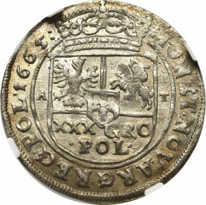Jan II Kazimierz, Tymf 1665, Bydgoszcz - NGC MS61