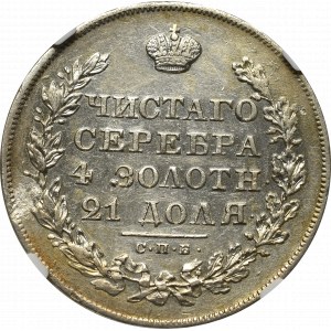 Rosja, Mikołaj I, Rubel 1829 НГ - NGC UNC Details