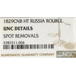Russia, Nicholaus I, Ruble 1829 НГ - NGC UNC Details
