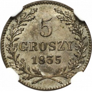 Wolne Miasto Kraków, 5 groszy 1835 - NGC MS63