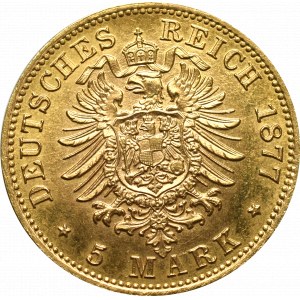 Germany, Preussen, Wilhelm I, 5 mark 1877 A