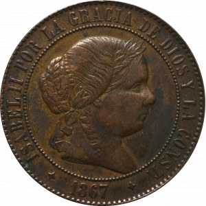 Hiszpania, 5 centimos 1867