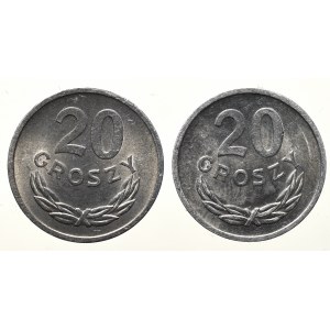 PRL, Zestaw 20 groszy 1972 i 1973
