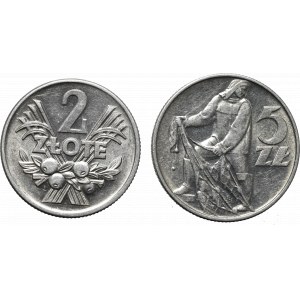 PRL, Zestaw 2 złote 1958 i 5 złotych 1971