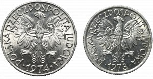 PRL, Zestaw 2 złote 1973 i 5 złotych 1974