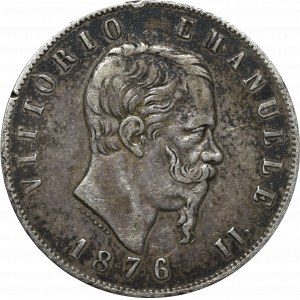 Italy, 5 lira 1876