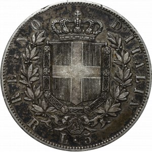 Italy, 5 lira 1876