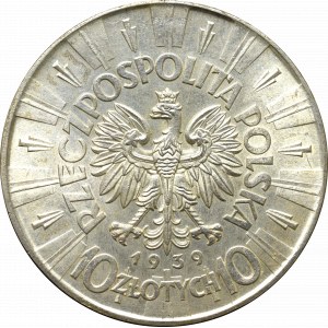 II Republic of Poland, 10 zloty 1939 Pilsudski