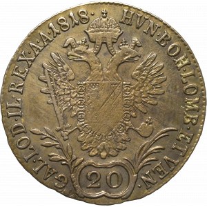 Austria, Franciszek I, 20 krajcarów 1818 Kremnica