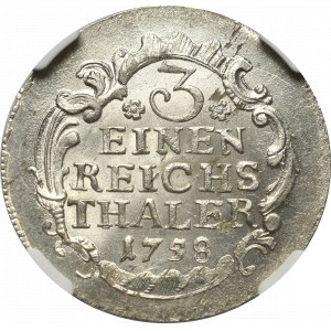 Germany, Preussen, 1/3 taler 1758 - NGC MS63+