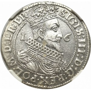 Sigismund III, 18 groschen 1624, Danzig - date overstriked NGC MS63