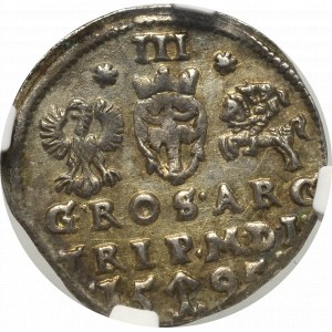 Sigismund III, 3 groschen 1595, Vilnius - NGC MS62