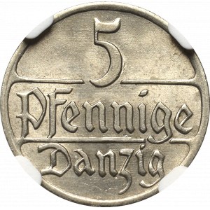 Free city of Danzig, 5 pfennige 1928 - NGC MS65